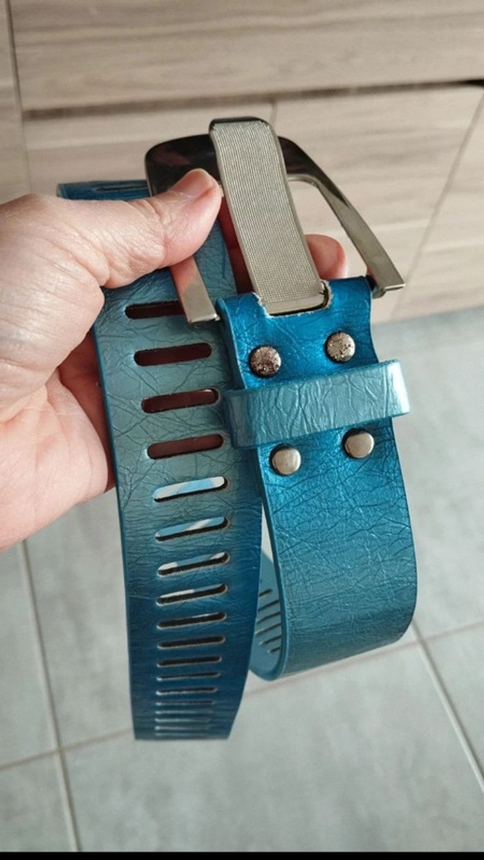 Ceinture deux nuances de bleu 95 cm - photo numéro 8