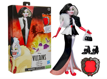 Poupée Cruella D'enfer, Accessoires et Tenue Amovible, Disney Princesses, Disney Villains