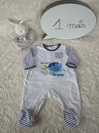 Pyjama grenouillère été léger Mixte 1 mois Némo Dory Disney Baby 100% coton