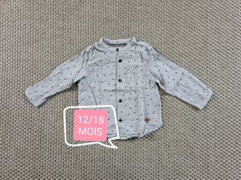 Chemise manches longues avec étoiles - 12/18mois