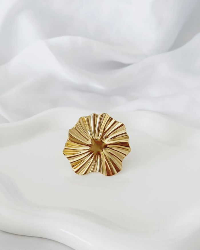 Bague marguerite dorée ajustable - photo numéro 2