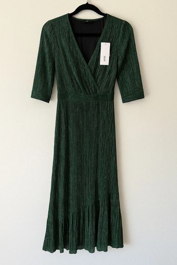 Robe longue IKKS vert métallisé – T.36 Neuve étiquette