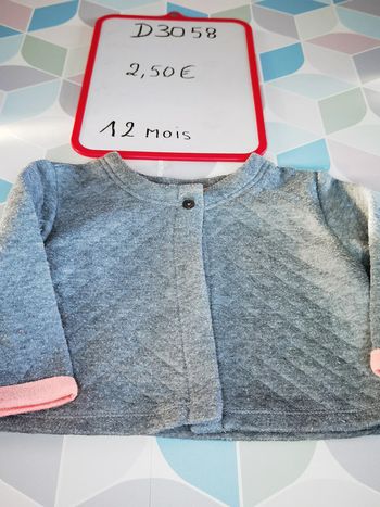 D3058 - gilet fille 12 mois