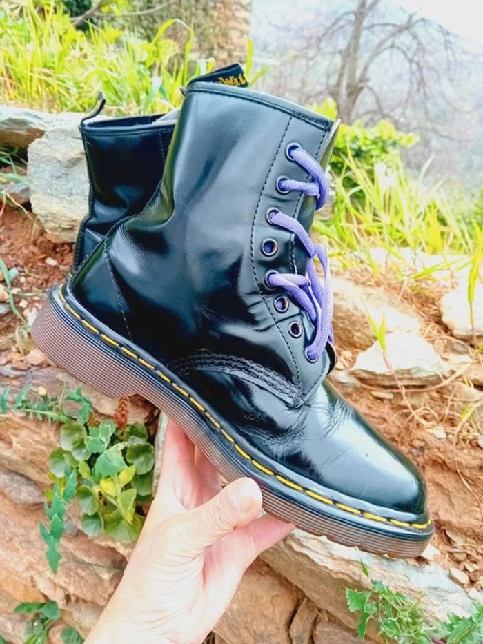 Dr. Martens made in England 🇬🇧 vintage lacet violet pentagramme uk5 38 - photo numéro 8