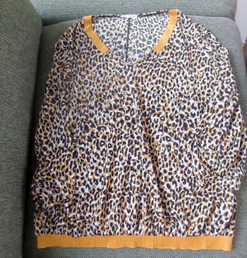 Blouse léopard moutarde, noire, blanche et marron Cache Cache T.XL