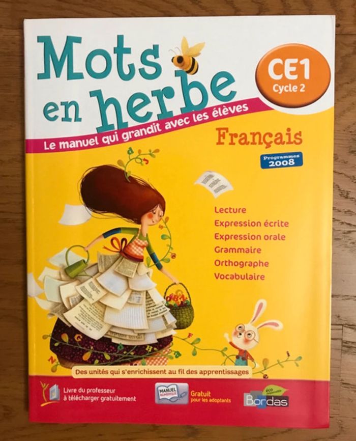 Mots en herbe CE1 - Manuel de l'élève