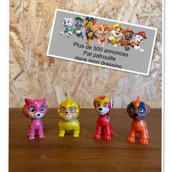 Lot de 4 figurines Mighty pups de la Pat Patrouille : Zuma / Marcus / Stella / Ruben