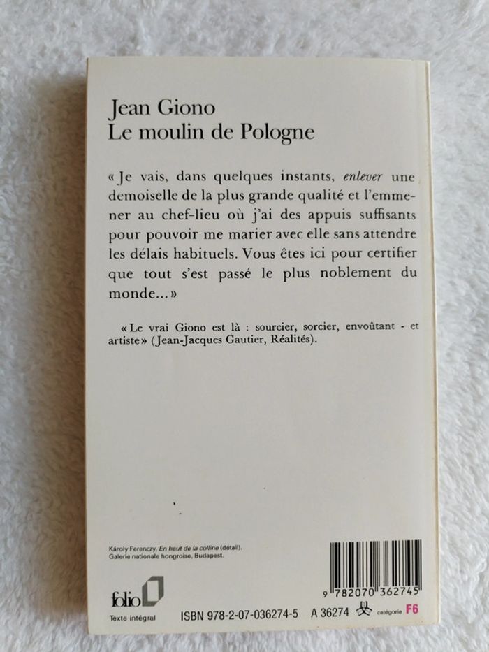 Livre poche Le moulin de Pologne de Jean Giono - photo numéro 2