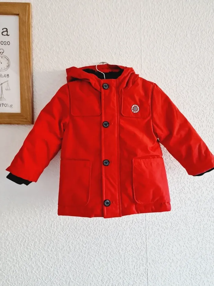 Ikks - Parka manches longues avec capuche, doublé polaire - Neuf avec étiquette ! (18 mois) - photo numéro 2