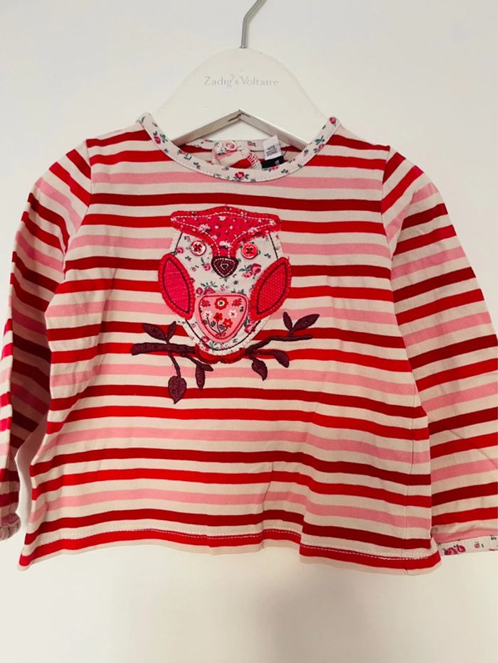 Tee shirt manche longue 18 mois à rayure fille bébé sergent major - photo numéro 3