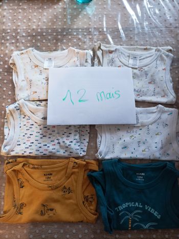 6 bodies débardeur 12 mois