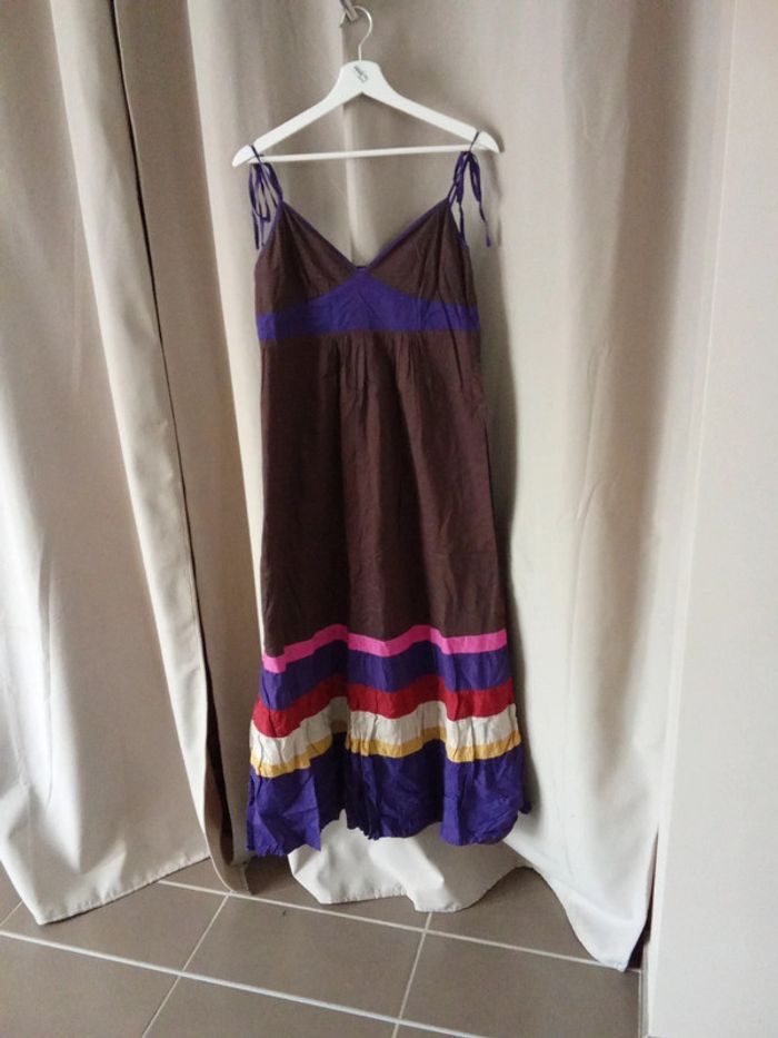Robe longue marron et bariolé Etam taille 40