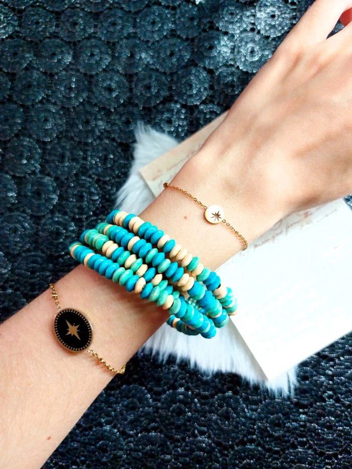 Bracelet en perles bois style vintage bohème - photo numéro 2