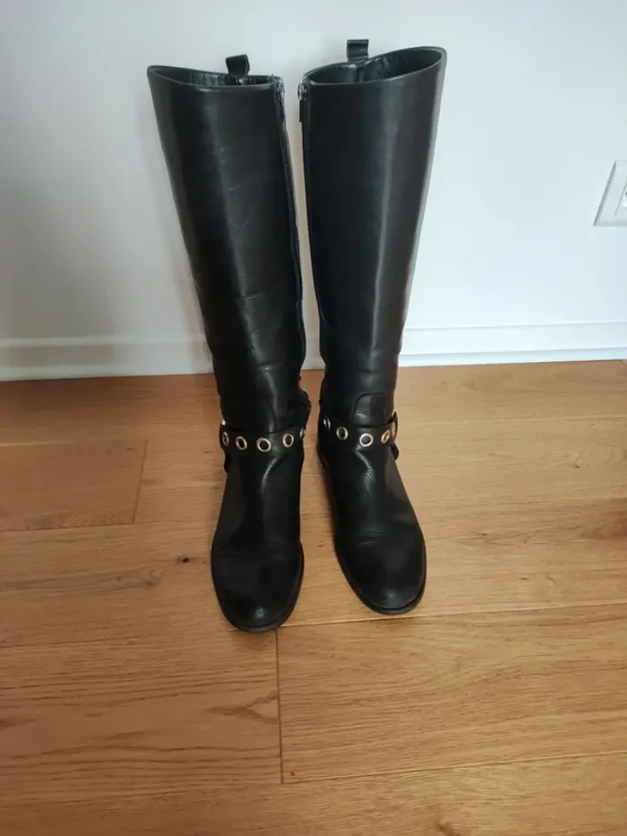 Bottes noires et dorées - très bon état - 39 - photo numéro 7