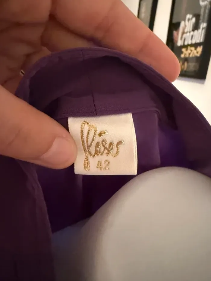 Blouse vintage en très bon état violette taille 42 fleses - photo numéro 7