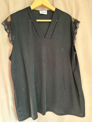 Débardeur 50/52 noir à strass