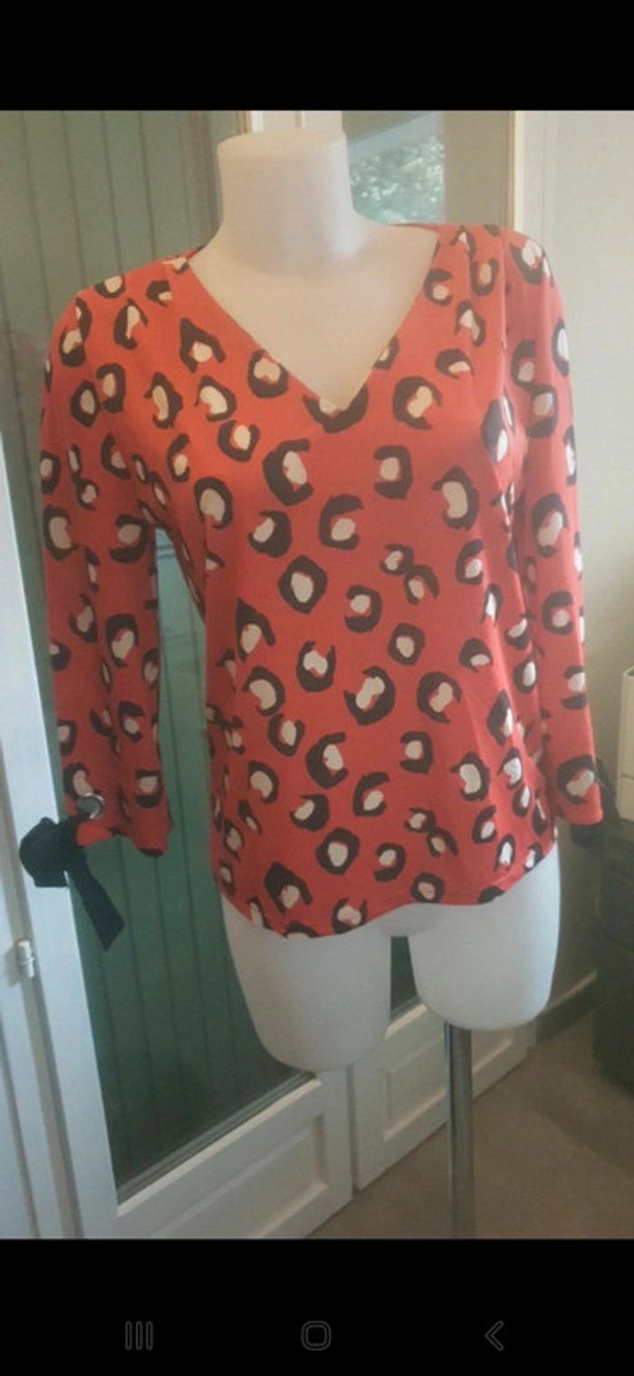 Morgan Joli top corail manches 3/4 T.38