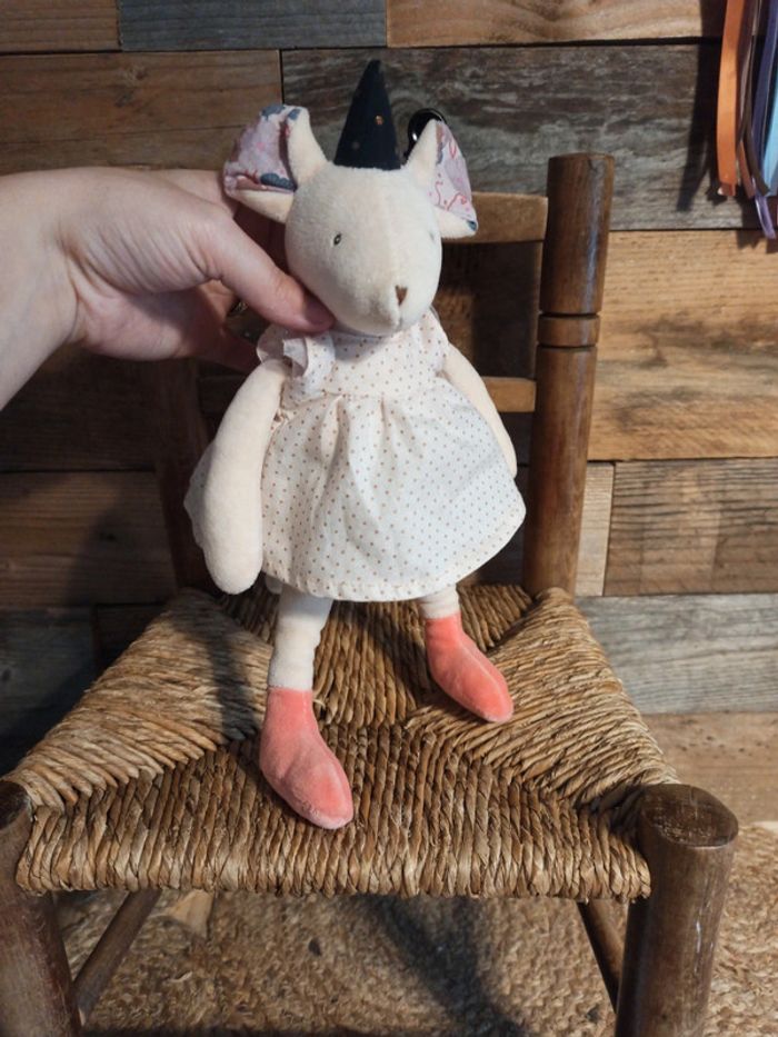 Peluche musicale souris moulin roty il était une fois tbe - photo numéro 4