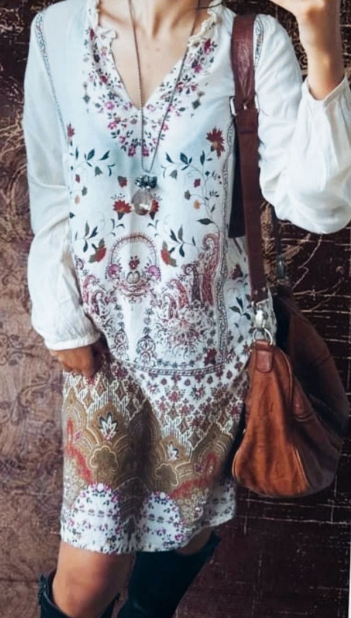Robe bohème fleurie cottage vintage 70s - photo numéro 4