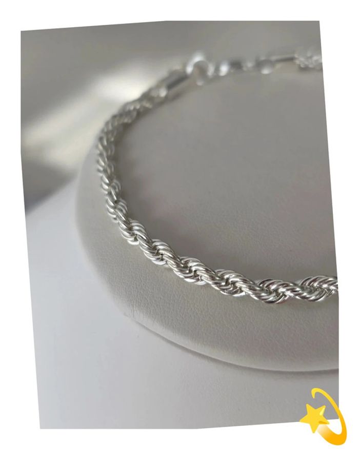 Bracelet maille Torsadé 4mm 20cm - photo numéro 2