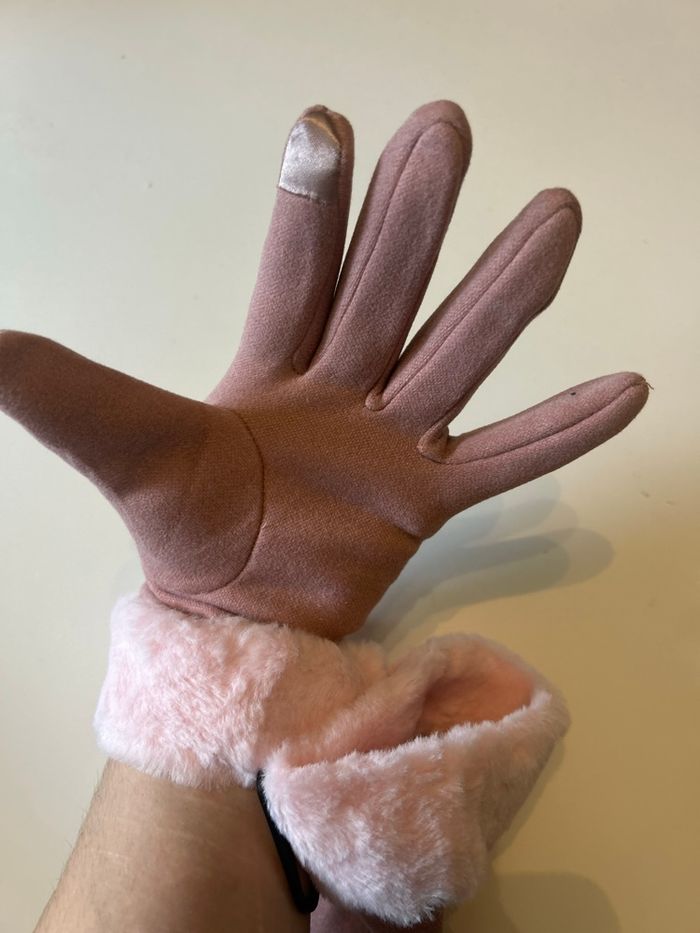 Gants chauds NEUFS pour femme couleur rose - photo numéro 4