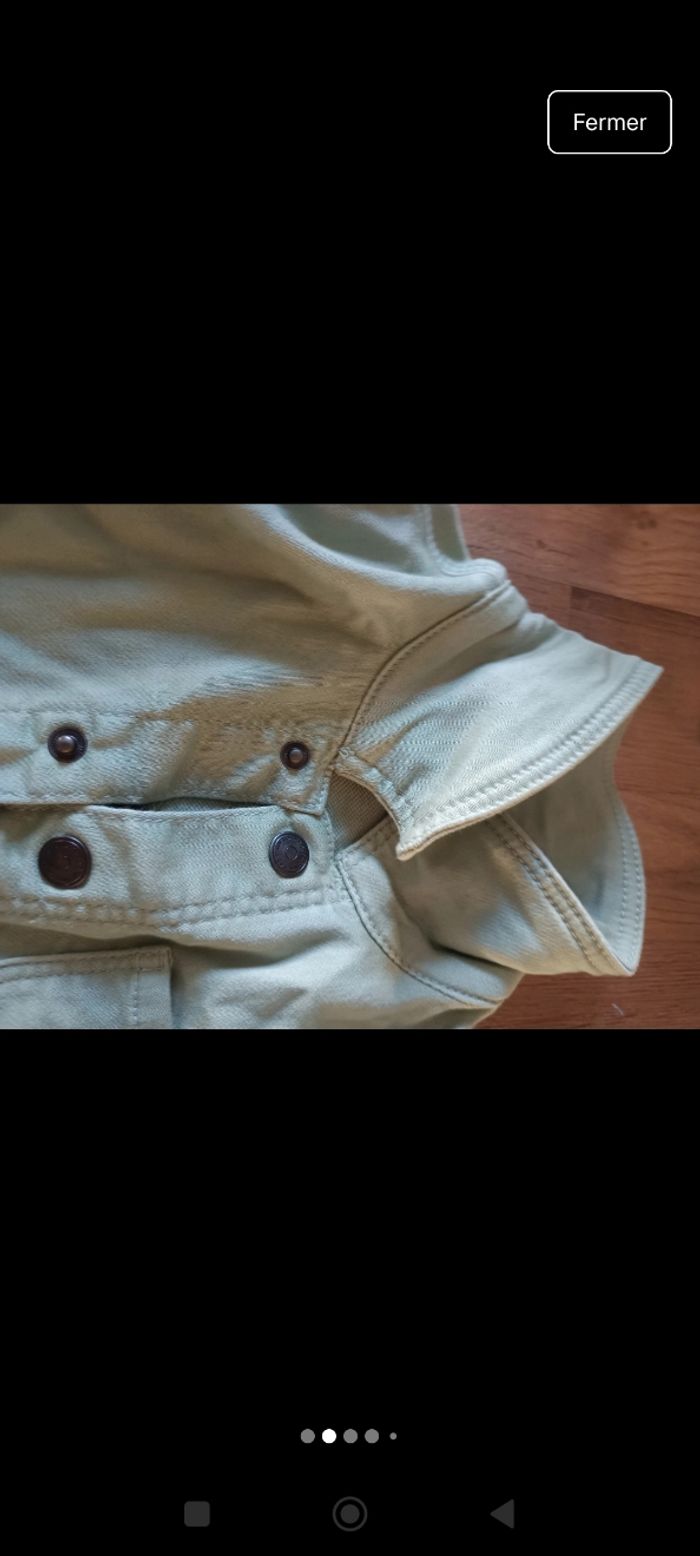 Veste en jeans vert pastel 36 mois - photo numéro 2