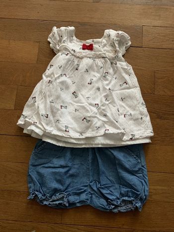 Ensemble tee shirt et short 18 mois