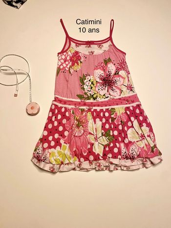 Robe fleurie rose Catimini 10ans