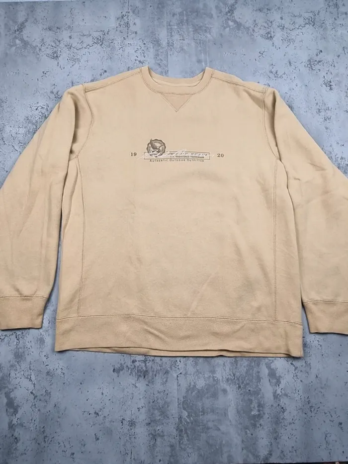 Sweat Eddie Bauer jaune – Taille L Homme (mesures en photos) - photo numéro 3
