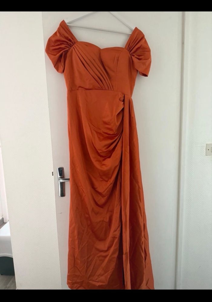 Robée de soirée orange - photo numéro 4