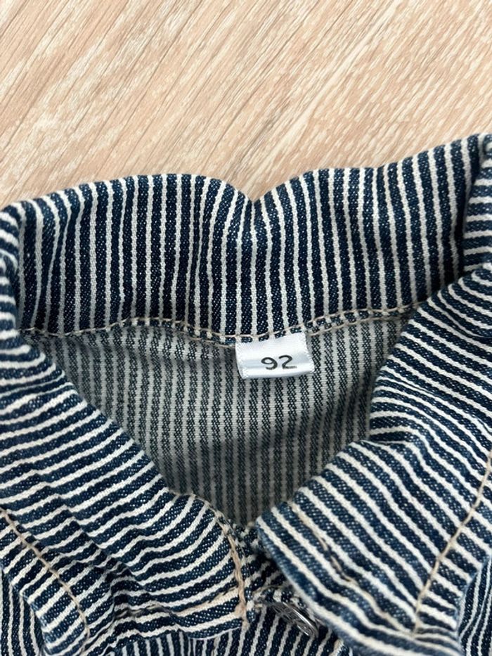 Veste en jean à rayures bleu marine et blanche zeeman 2ans - photo numéro 3