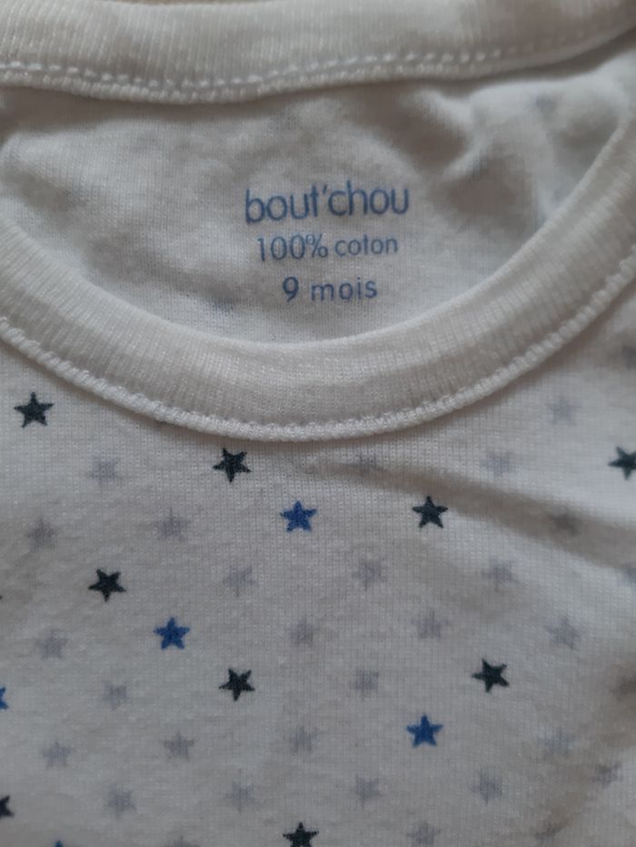 body blanc sans manches fille - étoiles - bout'chou - 9 mois - photo numéro 3