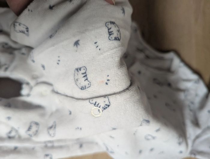 Pyjama velours chat blanc Vertbaudet 12 mois - photo numéro 4