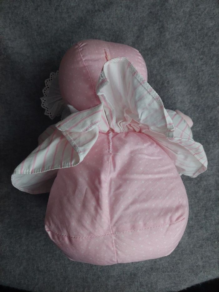 #13 - Corolle - doudou poupée de chiffon rose et blanche - photo numéro 4
