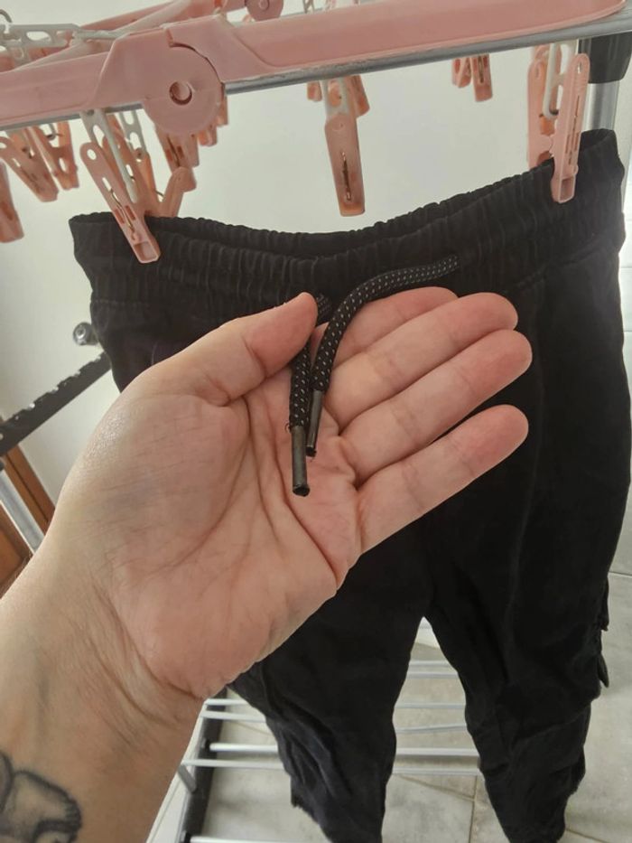 Pantalon type cargo noir calliope 7/8 ans garçon - photo numéro 7