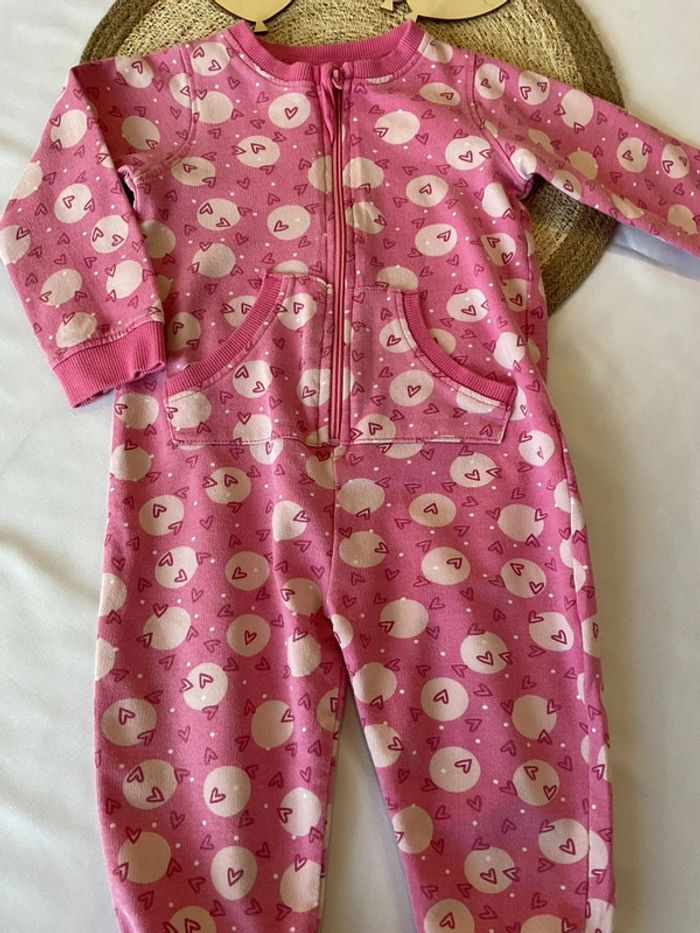 Combi sur pyjama pyjama sans pied fille ouverture avant - photo numéro 3