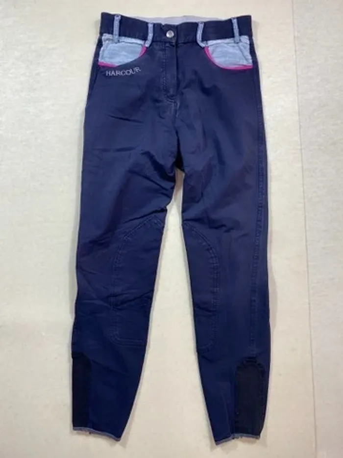 Pantalon Harcour – Bleu marine / Fuchsia – Taille 34 - photo numéro 4