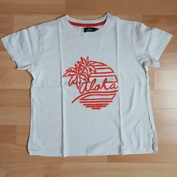 T-shirt blanc uni inscription corail aloha 🌺 miss avant première 12 ans