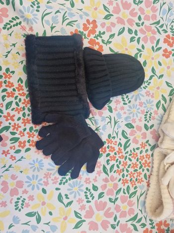 Ensemble bonnet écharpe gant
