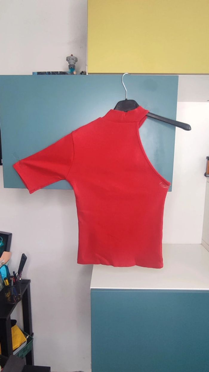 Top asymétrique rouge, Taille XS/S (estimée)