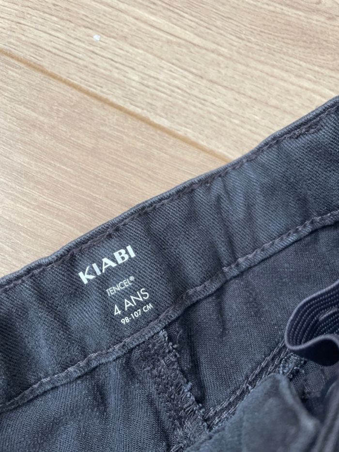 Pantalon large neuf tencel 4 ans gris anthracite - photo numéro 3