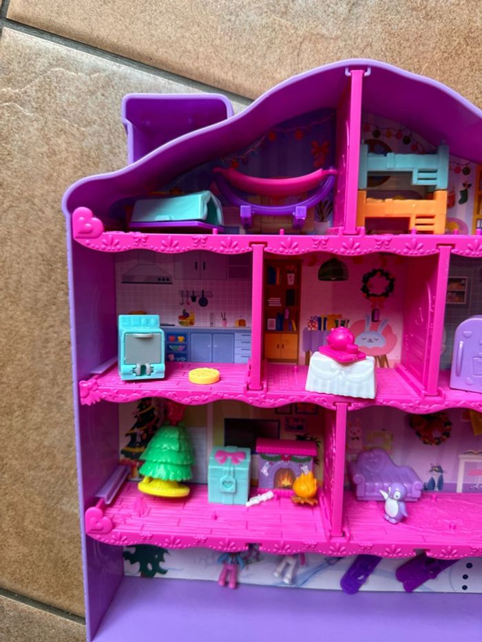 Maison Polly Pocket avec 2 figurines et accessoires en parfait état - photo numéro 5