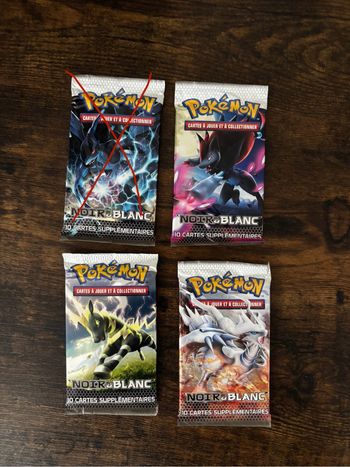 Lot de 3 booster Pokémon noir et blanc de base neuf et scellés