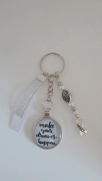 Cadeau pensées positives, porte clé message bijoux de sac " make your Dreams happen"