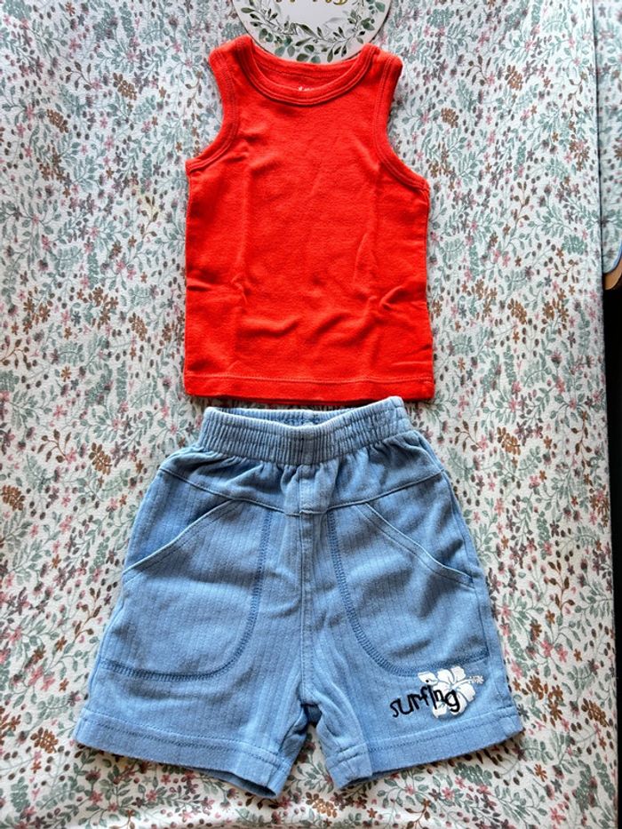 Ensemble débardeur et short 6 mois - photo numéro 2