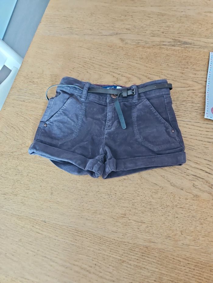 Short en velours côtelé gris Okaidi