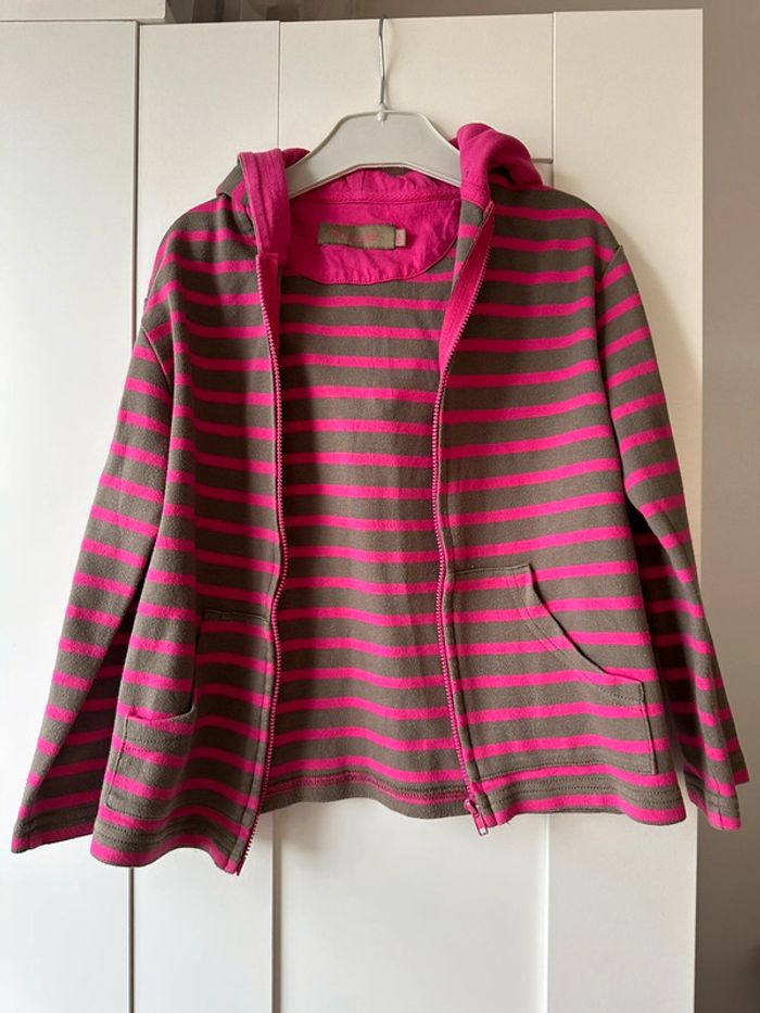 Gilet zip marine rose