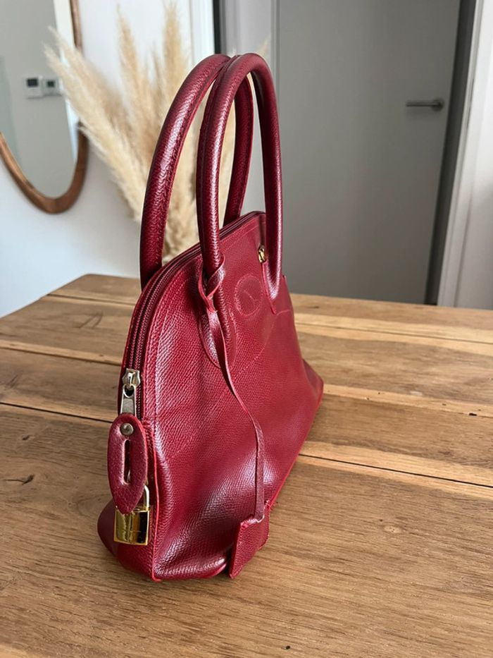 Sac à main en cuir rouge vintage - photo numéro 2