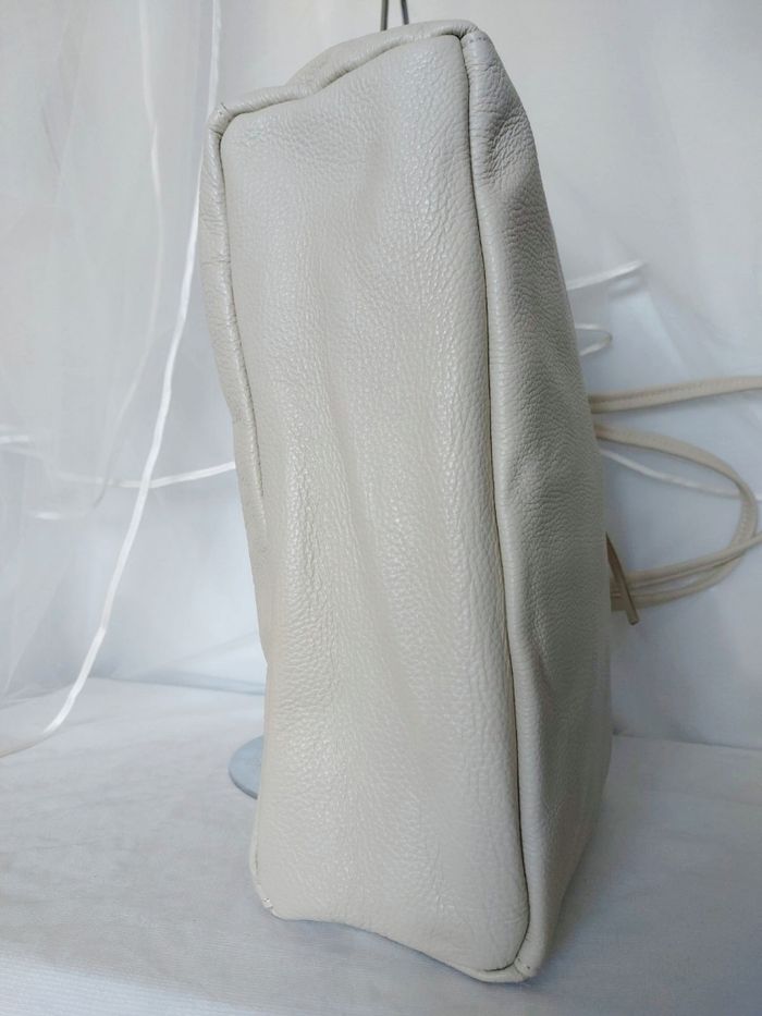 Grand sac A4 cuir beige urbain chic kevim - photo numéro 9