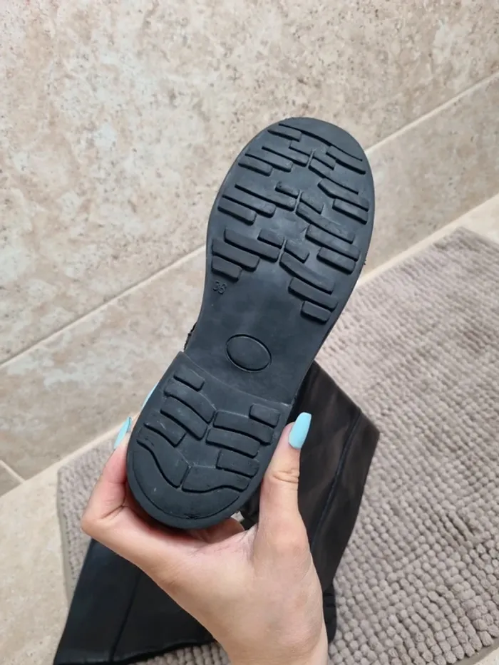 bottes noires mi haute en cuir du pareil au meme - photo numéro 11